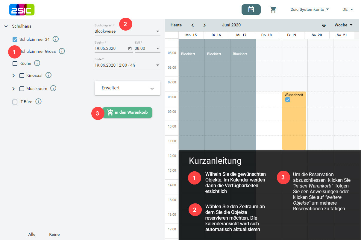 Ansicht der deutschen Systemsprache